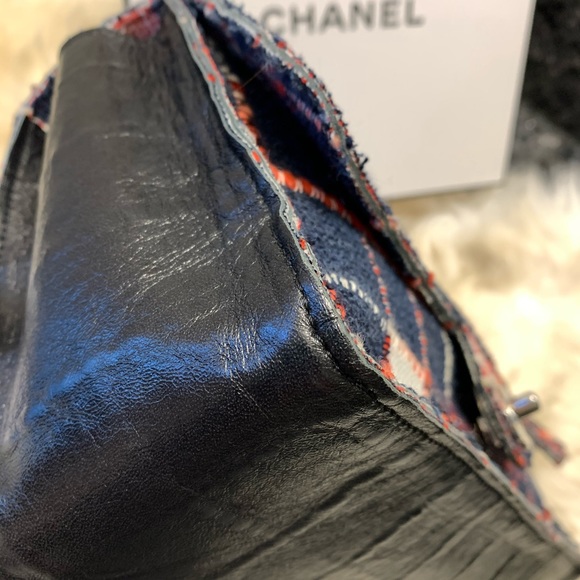 ❌SOLD❌Chanel checked tweed leather classic single flap SHW - Picture 8 of 11